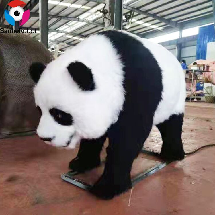 景区仿真动物展品定制 电动熊猫模型展示